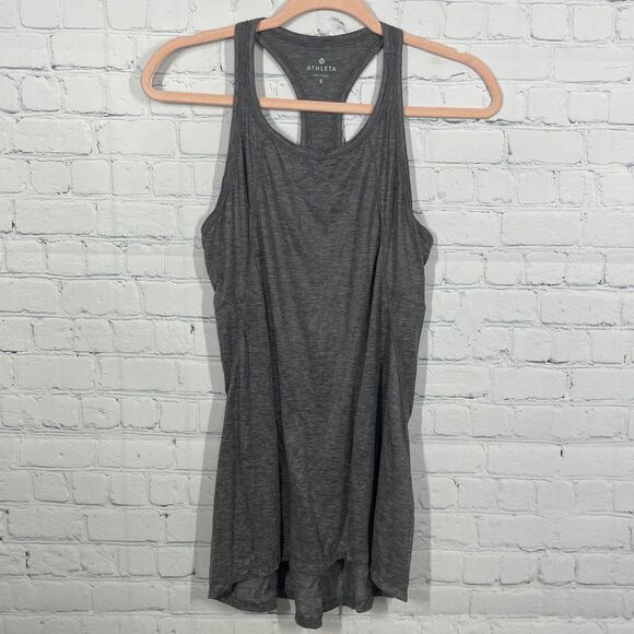 Athleta Racerback Top Women Small Plaid Striped Tennis Activewear Athleisure - Picture 1 of 9